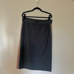 J. Crew Knit Gray Skirt with Pink Stripe NWT